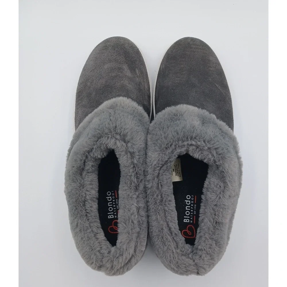 Blondo Suri Gray Suede Slip On Boots Booties Waterproof 9M B3321635 SUPER‎ SOFT!